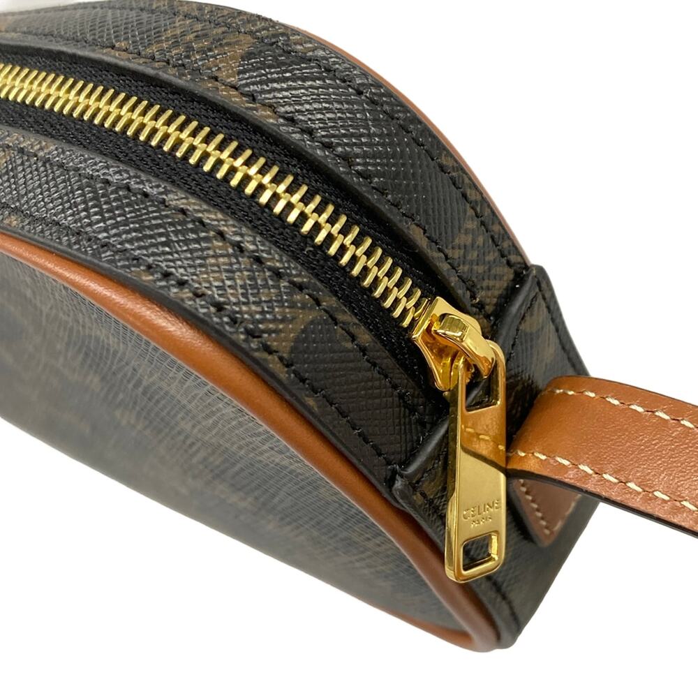 Celine Cuir Trionf mini camera Shoulder Bag 10J582EGP.04LU Black Brown Triomphe - Picture 12 of 15